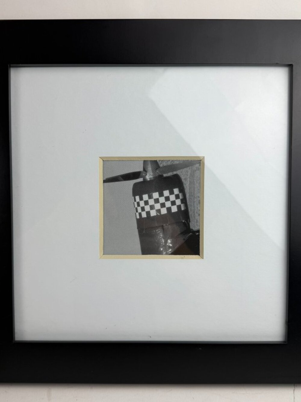 Black Wood Shadow Box Picture Frame 13" x 13" Matted Display Frame – Minor Wear